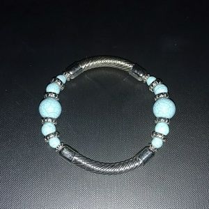 Blue and silver bracelet